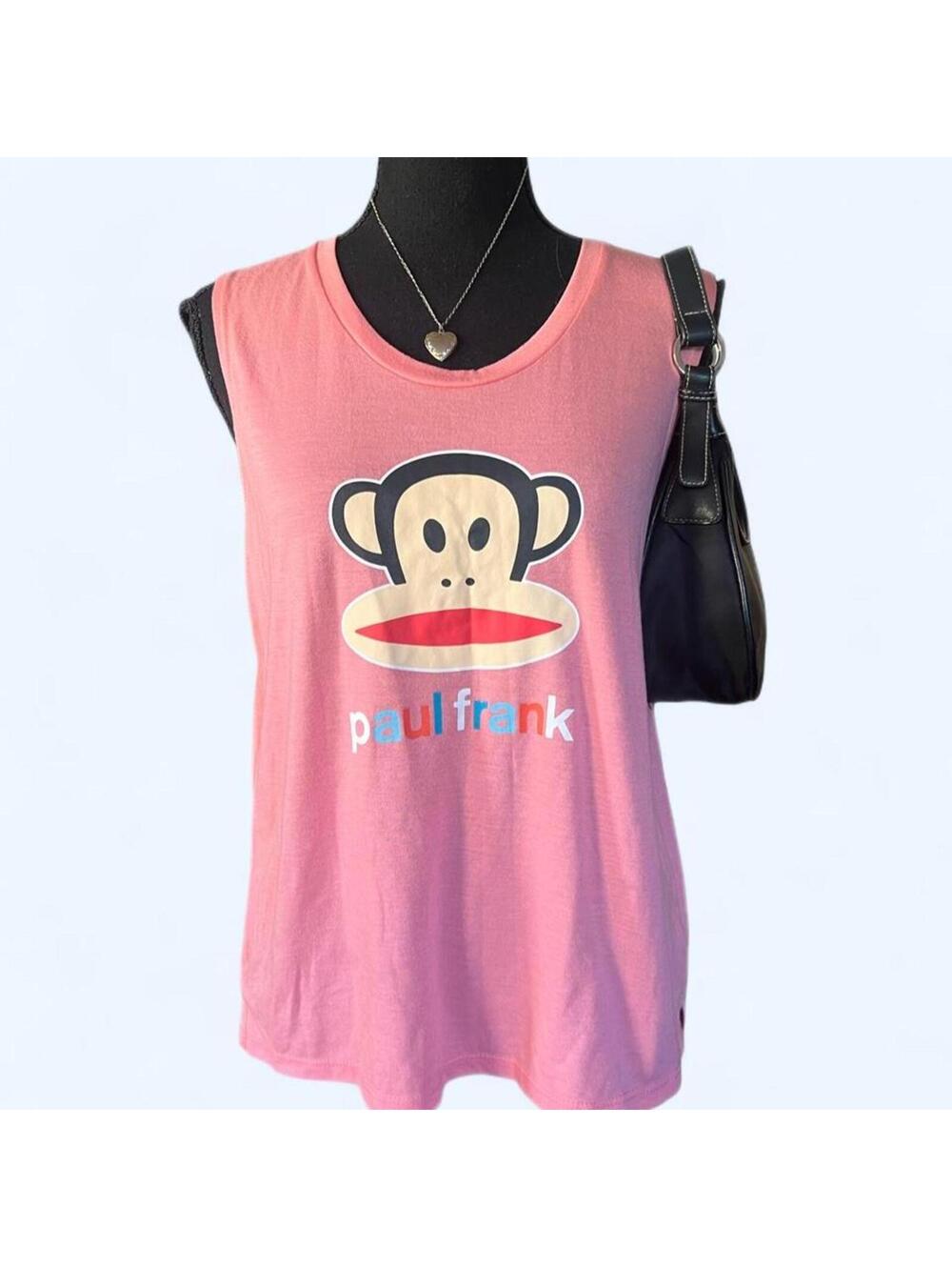 bubblegum pink mcbling coquette paul frank graphic tank size large 💗